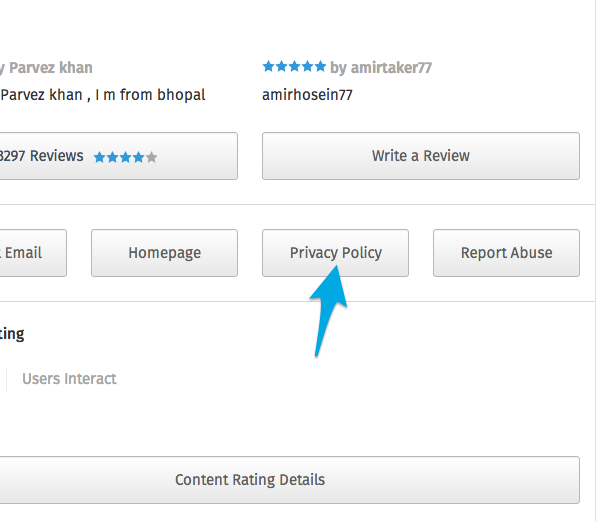 Firefox OS privacy policy location